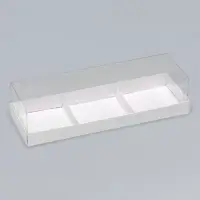 Коробка для муссовых пирожных 3 штуки, 26x8,5x6 Белый