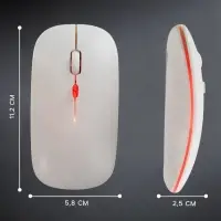 Мышь MB-2.4 беспроводная, оптическая, подсветка, 800-1600 dpi, USB, Bluetooth, белая