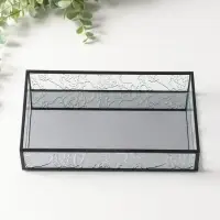 Подставка для мелочей интерьерная &laquo;Следы от листьев&raquo;, прозрачная, стекло, металл, 15.3&times;25&times;4.5 см