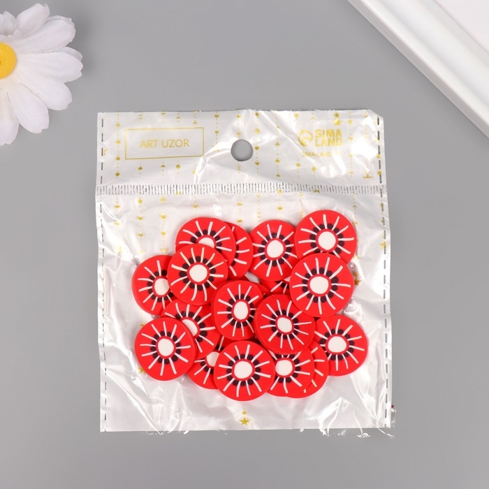 Декор для творчества PVC "Красный апельсин в разрезе" набор 20 гр 0,3х2х2 см