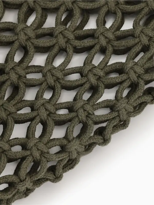 Сумка пляжная, плетёная, клетка 3.5 см, зелёная