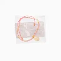 Браслет "Лила" длина 16 см, цв. розовый, золотистый Браслет "Лила" длина 16 см, цв. розовый, золотистый