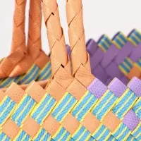 Сумка плетёная, 30&times;10&times;30 см, пластик, разноцветная