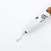 Ручка пластик пиши-стирай с колпачком " Кот-обормот ", синяя паста, гелевая 0,5 мм