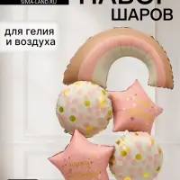 Воздушный шар фольгированный &laquo;День рождения&raquo;, набор 5 штук