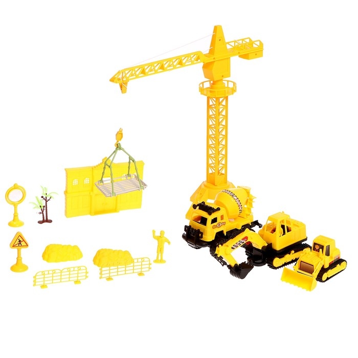 Набор игровой «Стройка», кран и спецтехника Набор игровой «Стройка», кран и спецтехника