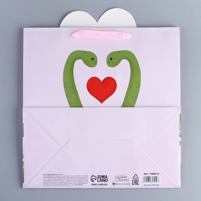 Пакет подарочный, упаковка, &laquo;Динозавры&raquo;, 30 х 30 х 15 см