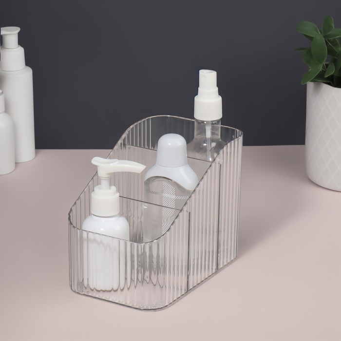 Органайзер для хранения «CRISTAL», 3 секции, 15 × 11 × 9 см, цвет прозрачный Органайзер для хранения «CRISTAL», 3 секции, 15 × 11 × 9 см, цвет прозрачный