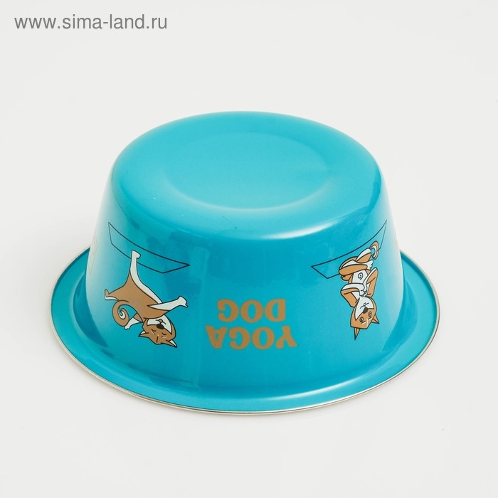 Миска стандартная Миска стандартная "Пижон. Yoga Dog", 450 мл, синяя