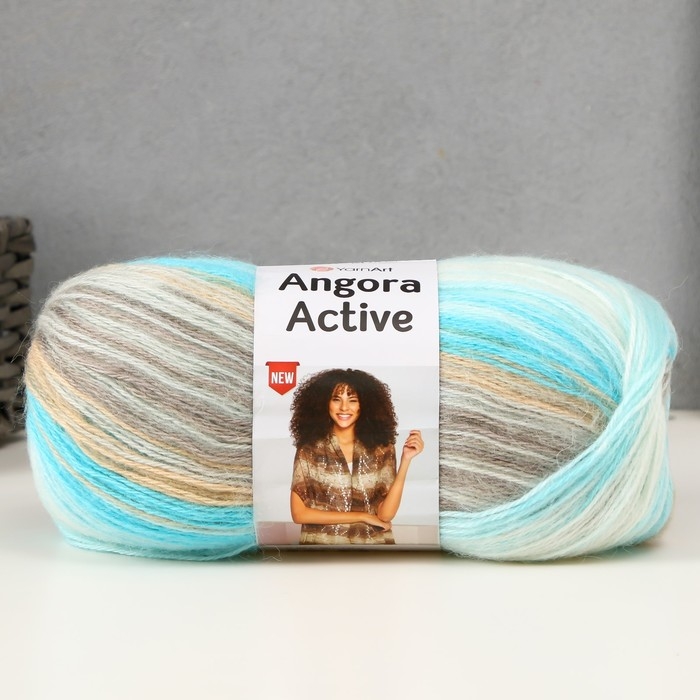 Пряжа Пряжа "Angora Active" 20% шерсть, 80% акрил 500м/100гр (852 бир-крем-бел)