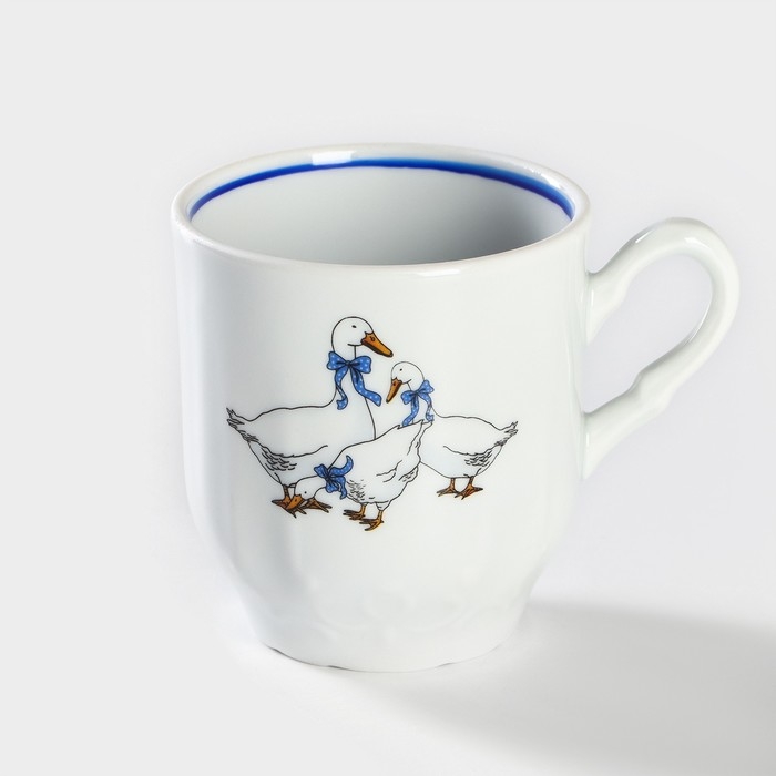 Кружка фарфоровая «Гуси», 220 мл, рисунок микс Кружка фарфоровая «Гуси», 220 мл, рисунок микс