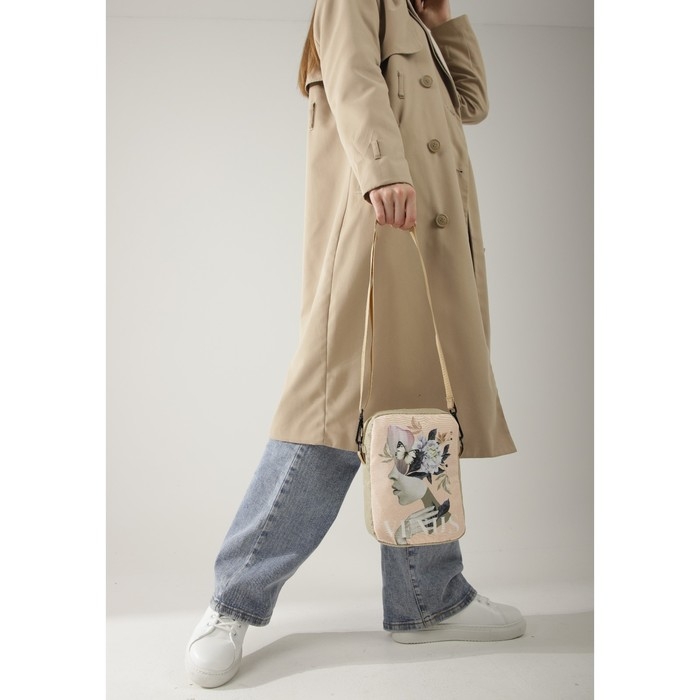 Сумка «Нежность», 15х3х20, отд на молнии, длин ремень, бежевая Сумка «Нежность», 15х3х20, отд на молнии, длин ремень, бежевая