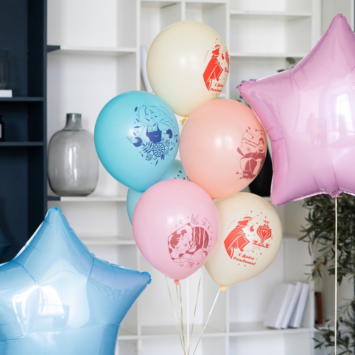 Шар латексный 12" &laquo;Три Богатыря&raquo;, набор 5 шт., МИКС