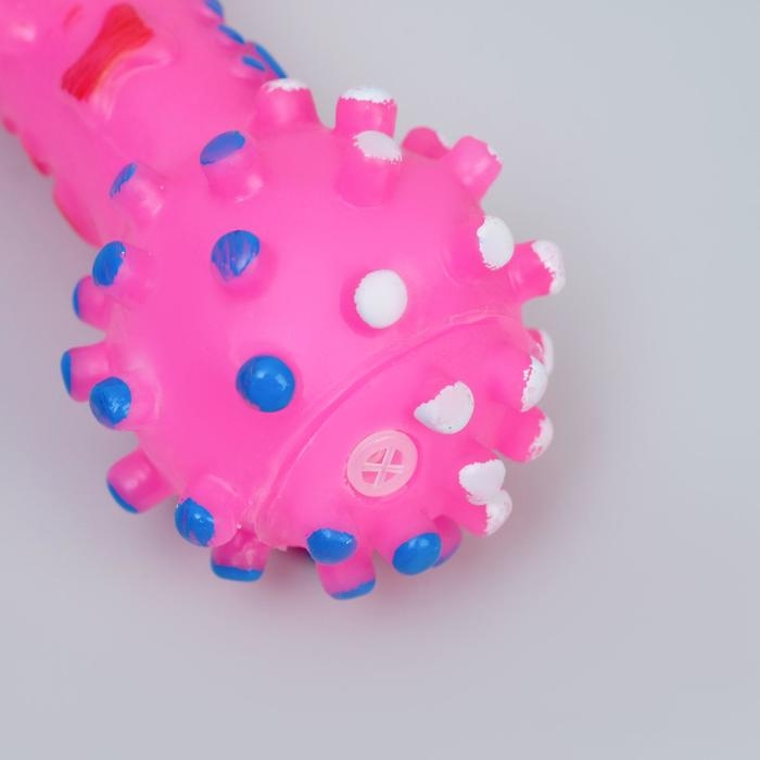Игрушка пищащая Игрушка пищащая "Гантель малая" для собак, 12,5 см, розовая