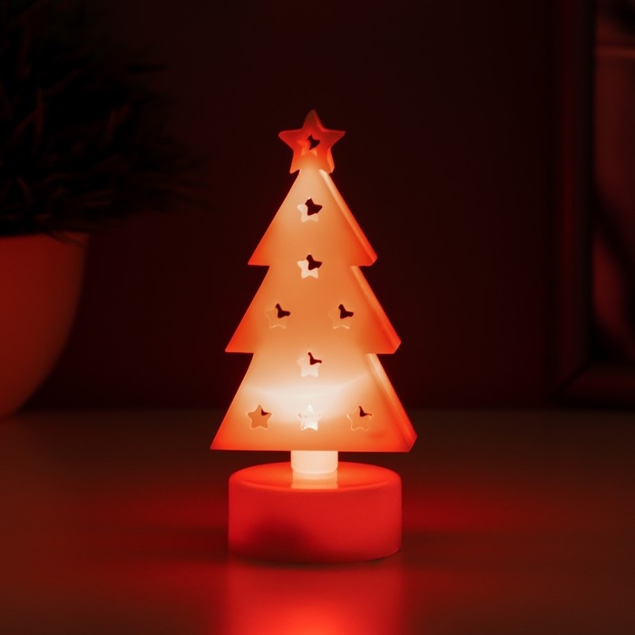 Ночник Ночник "Елочка" LED от батареек CR2032 МИКС 4х4,5х10 см RISALUX