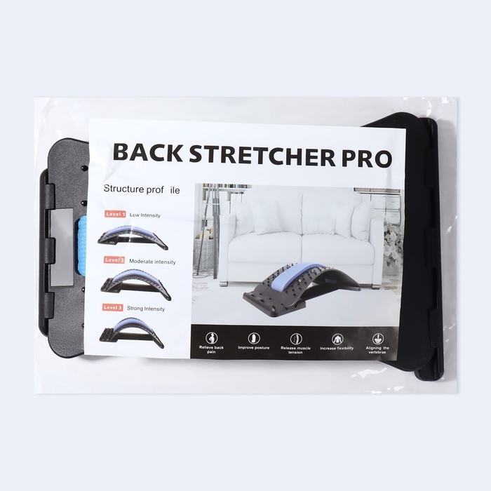 Массажёр для спины, трёхуровневый, с магнитом, 36 × 23 см, цвет МИКС Массажёр для спины, трёхуровневый, с магнитом, 36 × 23 см, цвет МИКС