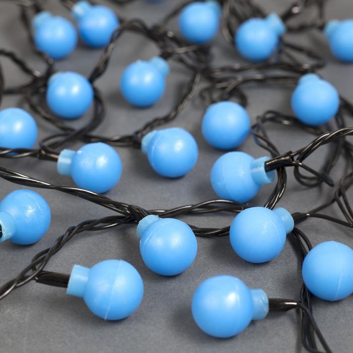 Гирлянда «Нить» 5 м с насадками «Шарики синие», IP20, тёмная нить, 30 LED, свечение синее, 8 режимов, 220 В Гирлянда «Нить» 5 м с насадками «Шарики синие», IP20, тёмная нить, 30 LED, свечение синее, 8 режимов, 220 В
