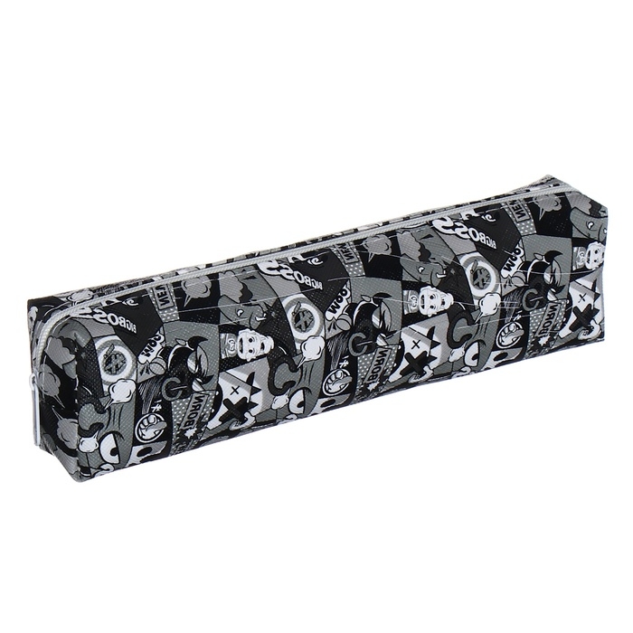 Пенал школьный на молнии Calligrata Пенал школьный на молнии Calligrata "Комикс", серый