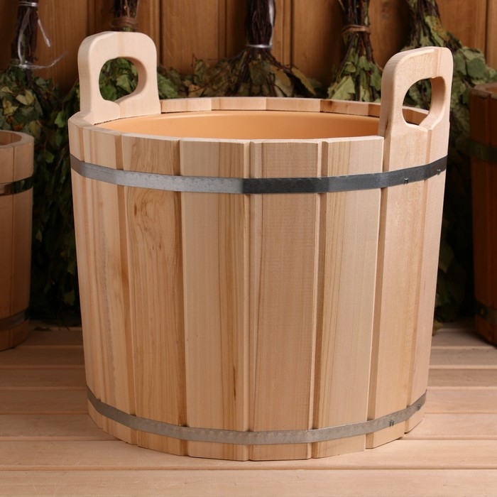 Запарник из липы, 20л, пластиковая вставка,   Запарник из липы, 20л, пластиковая вставка,  "Добропаровъ"