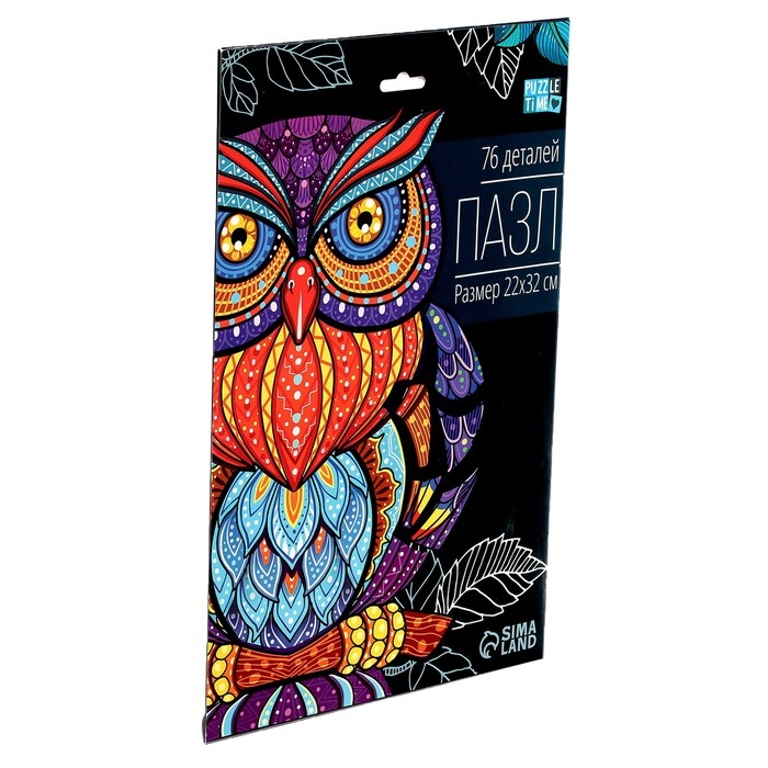 Фигурный пазл в рамке «Сова», на подложке, 76 деталей Фигурный пазл в рамке «Сова», на подложке, 76 деталей
