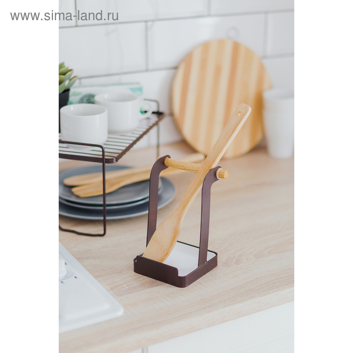 Подставка под ложку Доляна «Лофт», цвет коричневый Подставка под ложку Доляна «Лофт», цвет коричневый