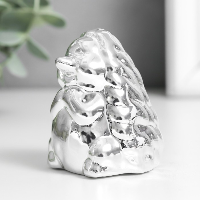 Сувенир керамика  Сувенир керамика "Ёжик" серебро 5х4,5х6,7 см