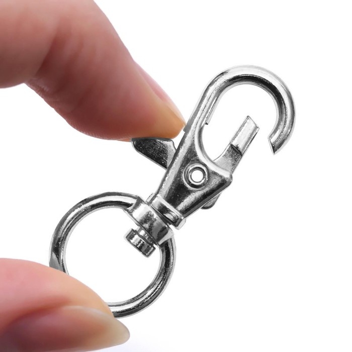 Карабин металлический, 40 × 18 мм / 12 × 2,3 мм, 10 шт, цвет серебряный Карабин металлический, 40 × 18 мм / 12 × 2,3 мм, 10 шт, цвет серебряный