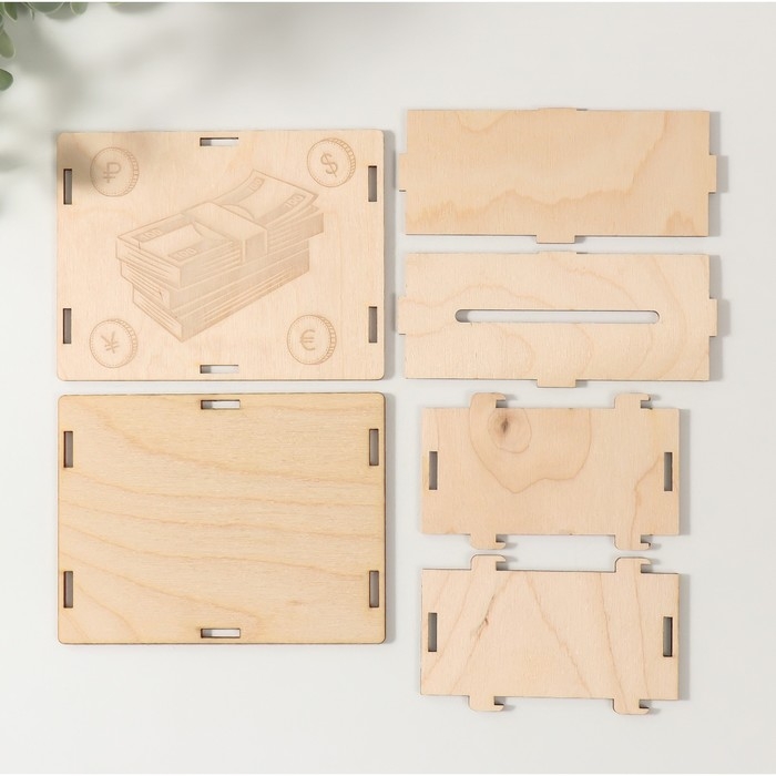 Копилка Копилка "Деньги" 13х10х5 см (набор 6 деталей)