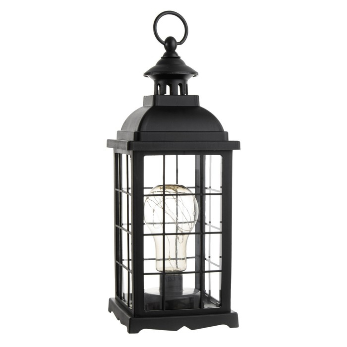 Ночник Ночник "Фонарь и светлячки" чёрная от батареек 3ААА 35х13,5х13,5см RISALUX