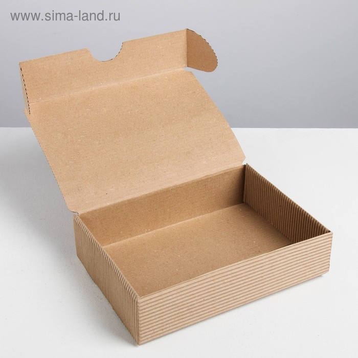 Коробка подарочная складная рифлёная, упаковка, Present, 21 х 15 х 5 см Коробка подарочная складная рифлёная, упаковка, Present, 21 х 15 х 5 см