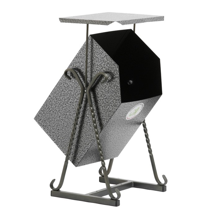 Урна уличная Урна уличная "Квадратная на гнутых ножках" с крышей 22 л, серая, бак 0,5 мм, 63 х 33 х 33 см