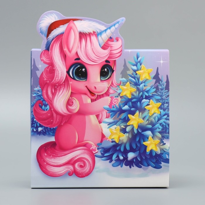 Подарочная коробка новогодняя складная «Верь в мечту», 15 х 15 х 8 см, Новый год Подарочная коробка новогодняя складная «Верь в мечту», 15 х 15 х 8 см, Новый год