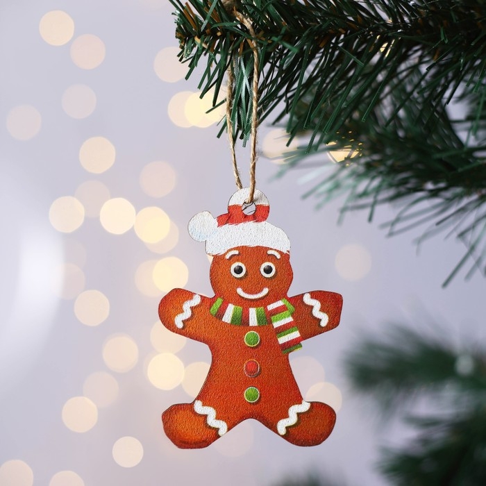 Ёлочная игрушка новогодняя «Печенька», на Новый год, хдф, 6,6 х 9,4 см