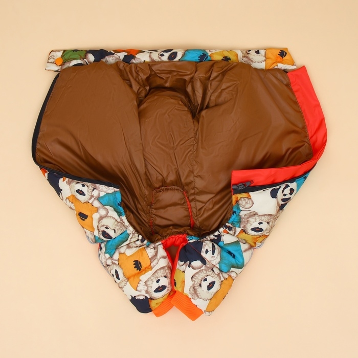 Комбинезон для собак Комбинезон для собак "Мишка Тедди", размер 14 (ДС 27, ОГ 38, ОШ 30 см), оранжевый