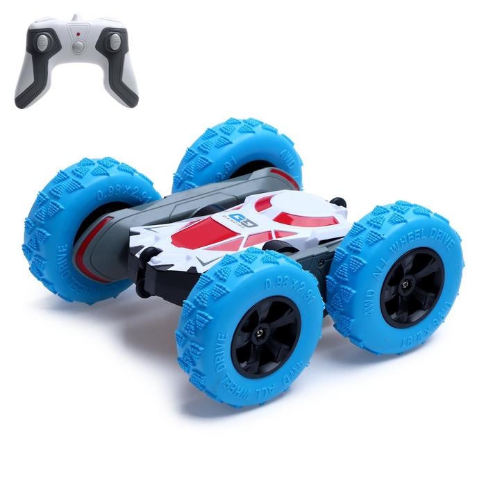 Машина-перевёртыш радиоуправляемая «Трюкач», работает от аккумулятора, цвет синий Машина-перевёртыш радиоуправляемая «Трюкач», работает от аккумулятора, цвет синий