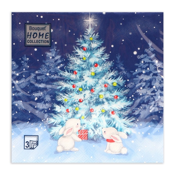 Новый год. Салфетки бумажные Home Classic Новый год. Салфетки бумажные Home Classic "В новогоднюю ночь", 3 слоя, 20 листов