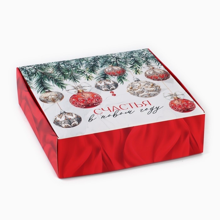 Коробка подарочная новогодняя складная «Роскошные шары», 16.5 × 16,5 × 5 см Коробка подарочная новогодняя складная «Роскошные шары», 16.5 × 16,5 × 5 см