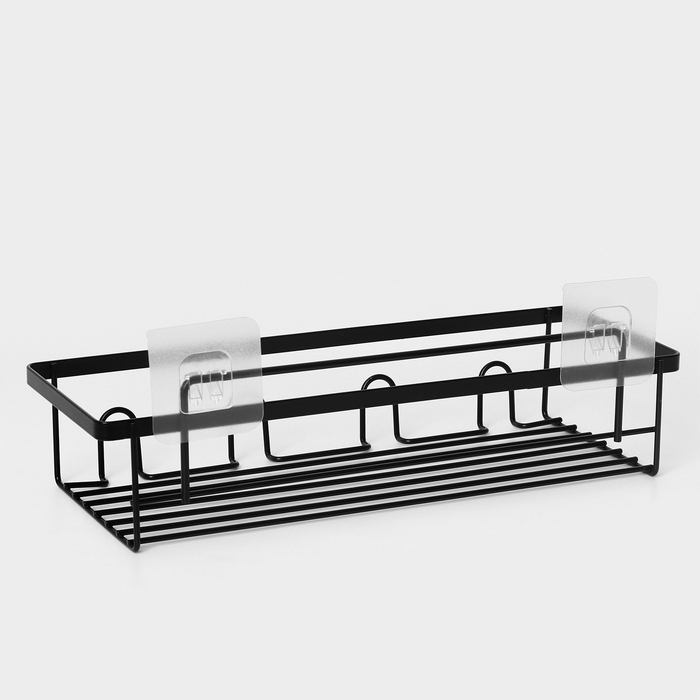 Полка для ванной прямая, 33×12×9 см, цвет черный Полка для ванной прямая, 33×12×9 см, цвет черный
