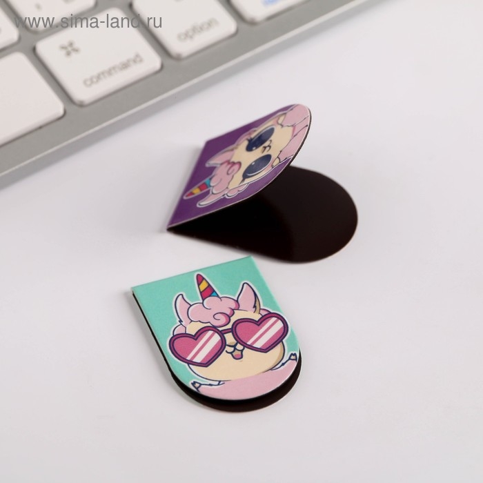 Набор магнитных закладок 6 шт на подложке Набор магнитных закладок 6 шт на подложке "Я верю в единорогов"