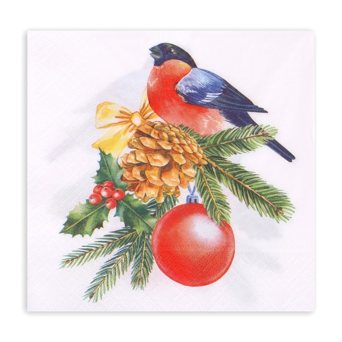 Новогодние салфетки бумажные Лилия «Снегирь», 2 слоя, 33х33 см, 20 шт Новогодние салфетки бумажные Лилия «Снегирь», 2 слоя, 33х33 см, 20 шт