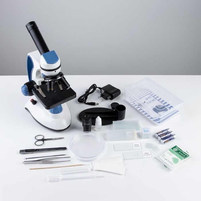 Микроскоп лабораторный кратность 40,100,400, подсветка Микроскоп лабораторный кратность 40,100,400, подсветка