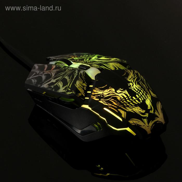 Мышь Defender Prototype GM-670L, игровая, проводная, 6 кнопок, подсветка, 3200 dpi, USB, чер