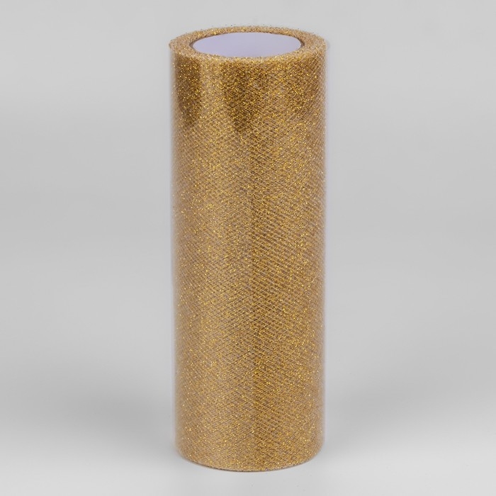 Фатин с глиттером, 15 см, 11 ± 1 г/кв.м, 9 ± 0,5 м, цвет золотой №05 Фатин с глиттером, 15 см, 11 ± 1 г/кв.м, 9 ± 0,5 м, цвет золотой №05