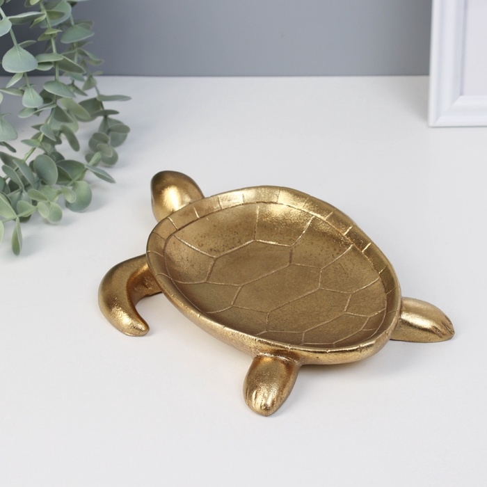 Сувенир полистоун подставка "Золотая черепаха" 21,8х17х4,5 см