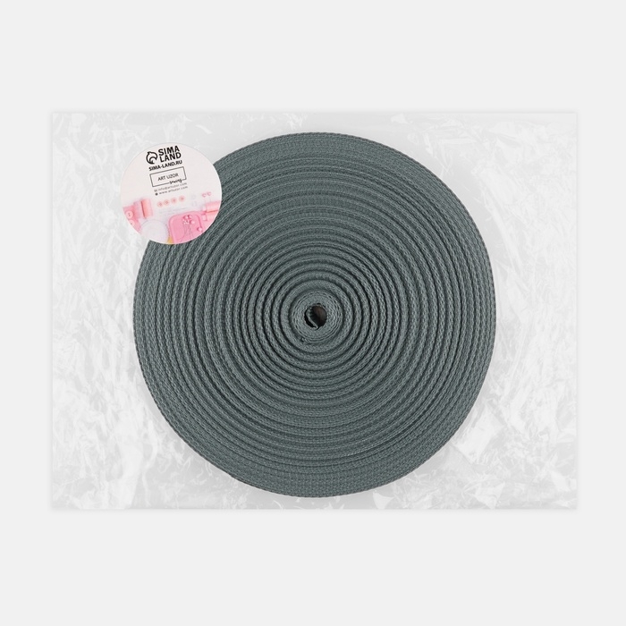 Стропа ременная, 20 мм, 50 ± 1 м, плотность 6,5 гр/м, цвет тёмно-серый №19-1 Стропа ременная, 20 мм, 50 ± 1 м, плотность 6,5 гр/м, цвет тёмно-серый №19-1