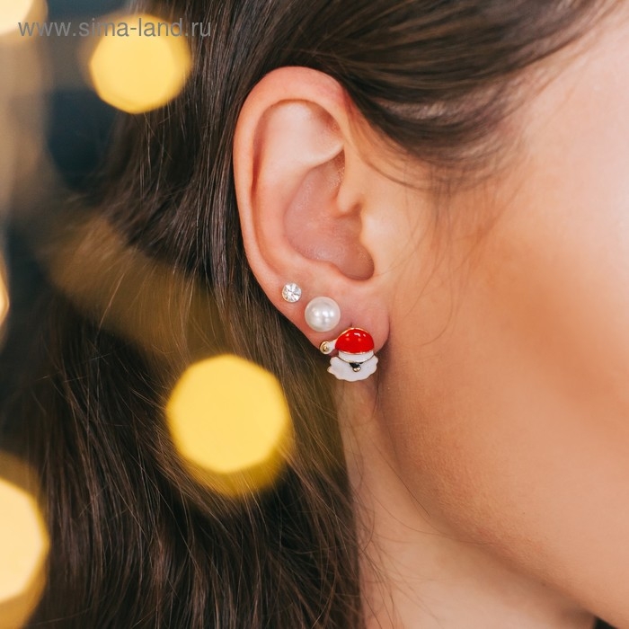 Новый год! Пусеты 3 пары «Ассорти» Дед Мороз, цветные Новый год! Пусеты 3 пары «Ассорти» Дед Мороз, цветные