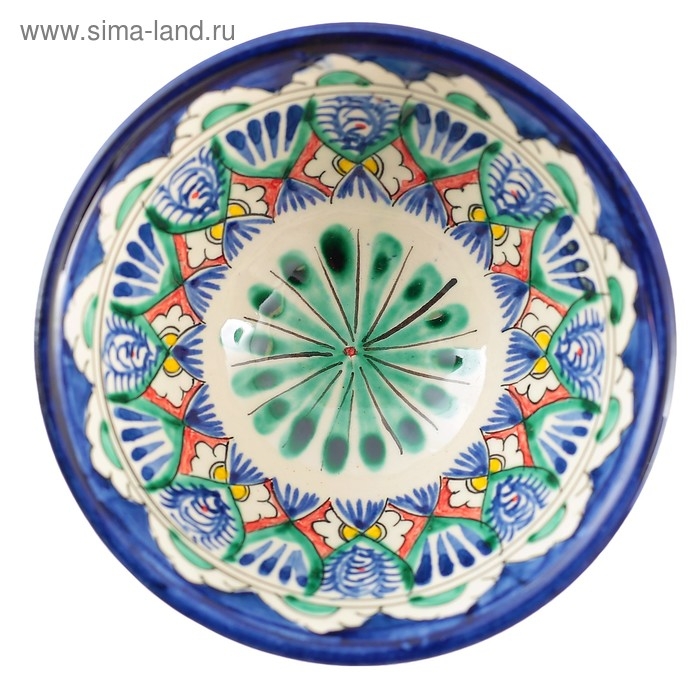 Пиала чайная Риштанская керамика  Пиала чайная Риштанская керамика "Цветы" большая, 11 см, микс