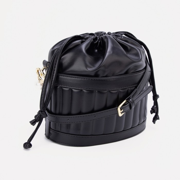 Сумка кросс-боди, отдел на шнурке, цвет чёрный Сумка кросс-боди, отдел на шнурке, цвет чёрный