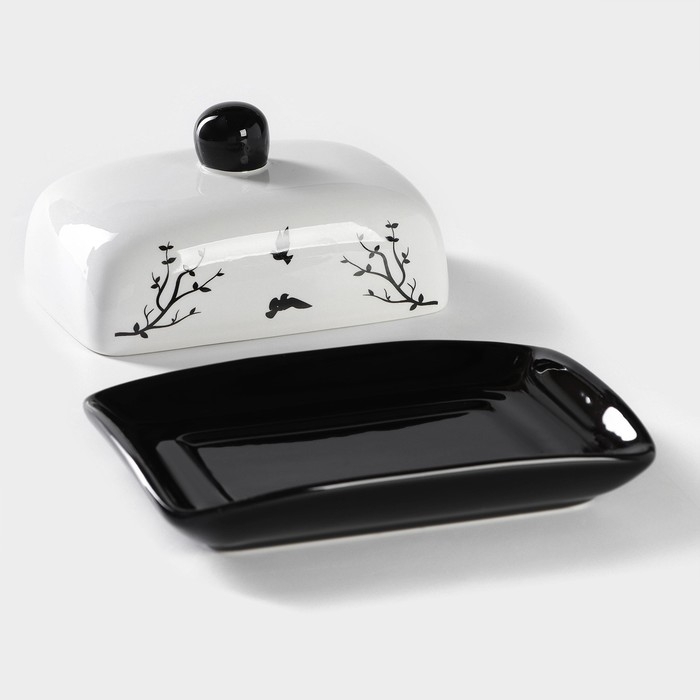 Маслёнка Доляна «Весенний вечер», 17×12,5×8,5 см, цвет белый Маслёнка Доляна «Весенний вечер», 17×12,5×8,5 см, цвет белый