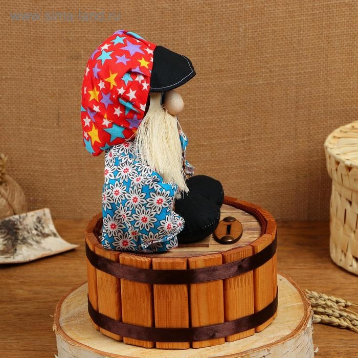 Оберег - домовой Оберег - домовой "Семён на бочке", h = 25 см, d = 19, микс